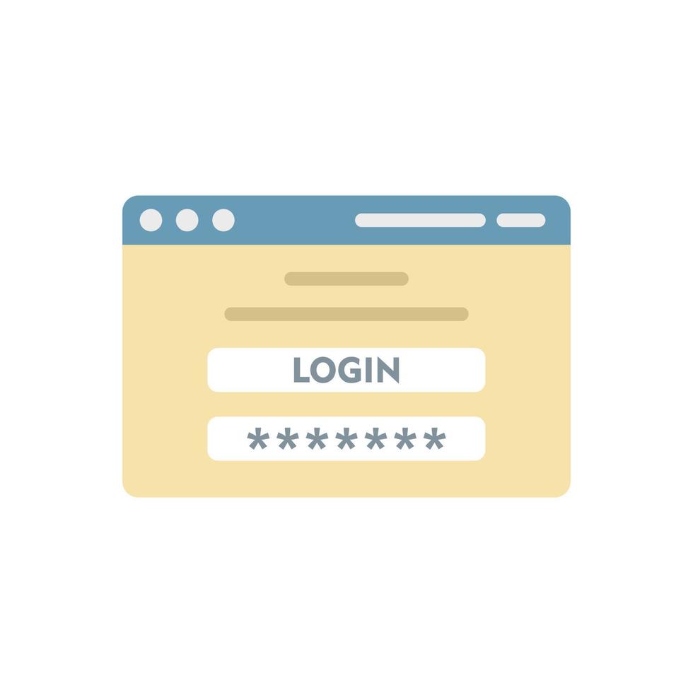 Login personal information icon flat isolated vector