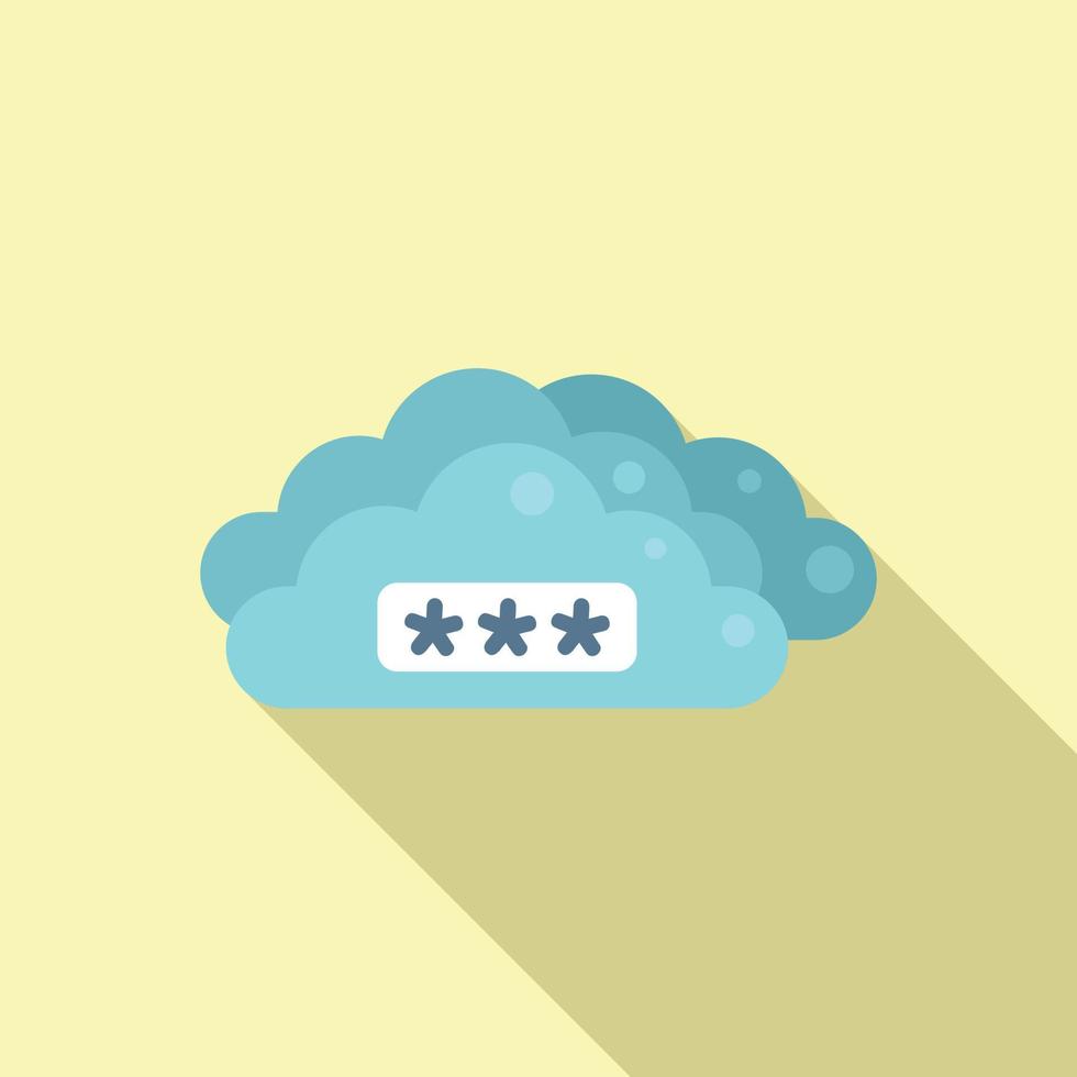 Data cloud password recovery icon flat vector. Page log vector