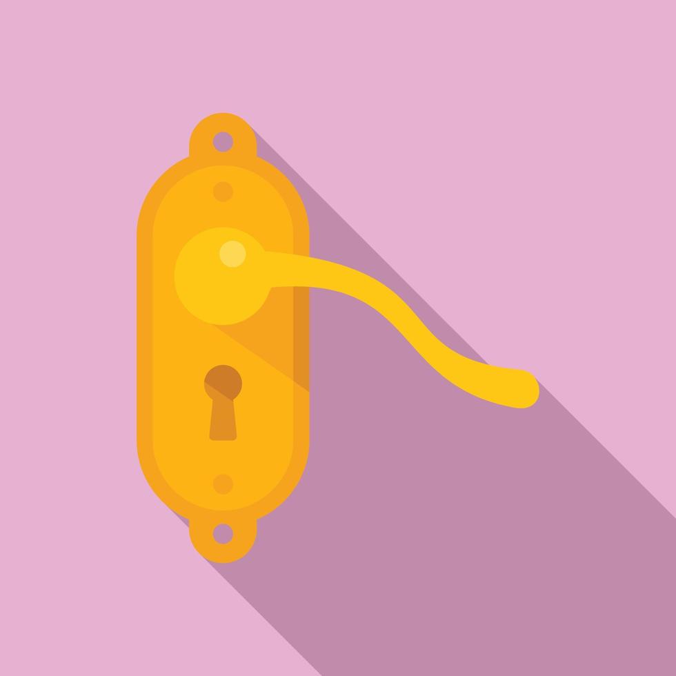 Door holder icon flat vector. Lock handle vector