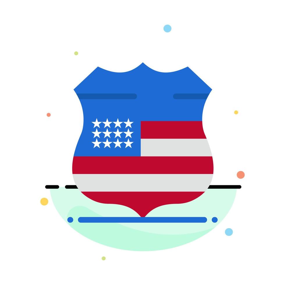 Shield Sign Usa Security Abstract Flat Color Icon Template vector