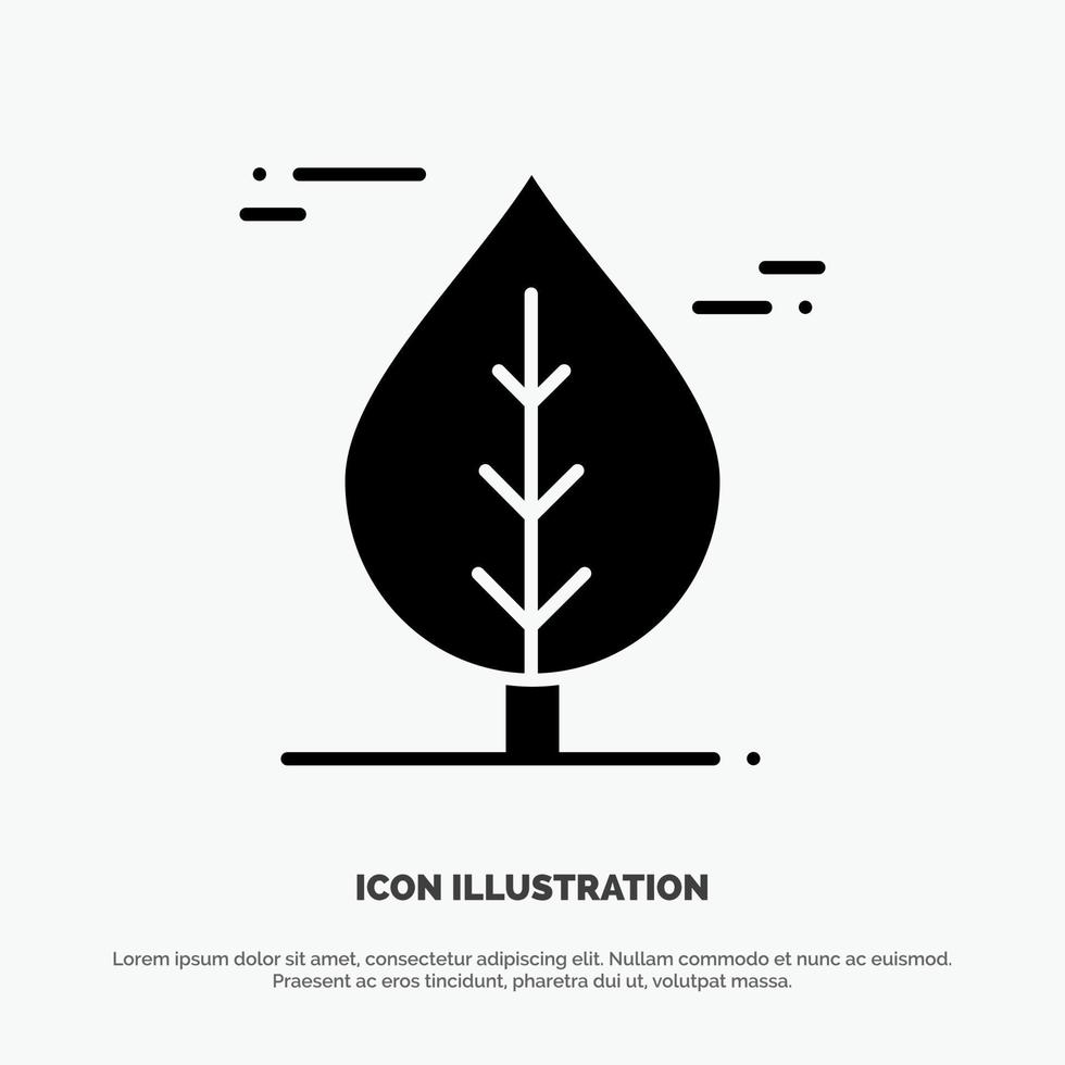 hoja canadá planta sólido glifo icono vector