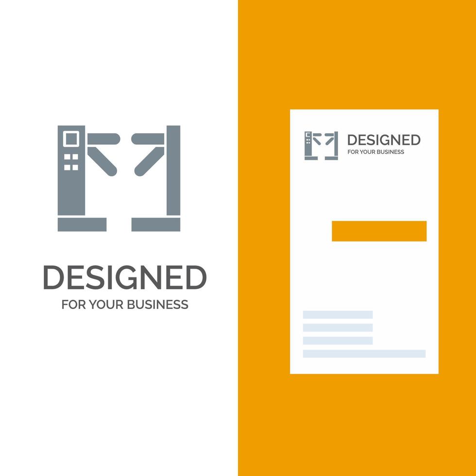 Access Control Turnstiles Underground Grey Logo Design and Business Card Template vector