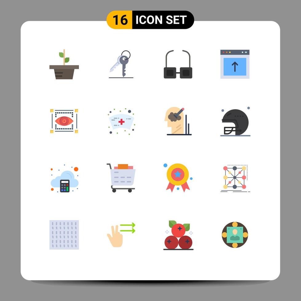 16 Universal Flat Colors Set for Web and Mobile Applications sketching visual glasses website browser Editable Pack of Creative Vector Design Elements