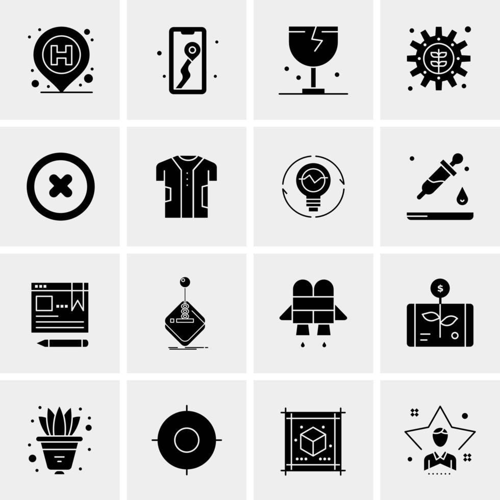 16 iconos universales de negocios vector ilustración de icono creativo para usar en proyectos relacionados con la web y dispositivos móviles