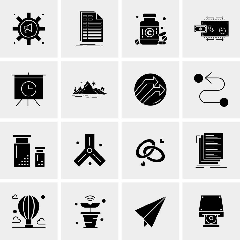 16 iconos universales de negocios vector ilustración de icono creativo para usar en proyectos relacionados con la web y dispositivos móviles