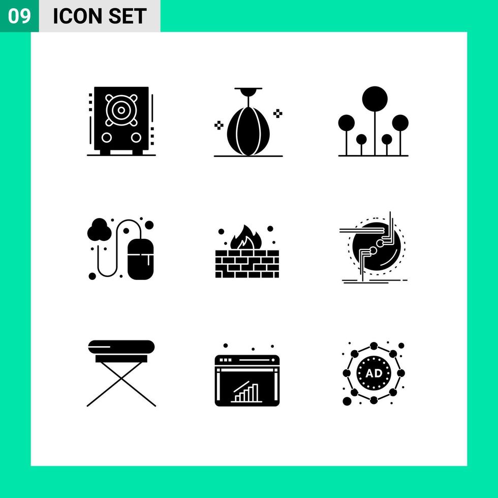 9 Creative Icons Modern Signs and Symbols of antivirus mouse sport designing tree Editable Vector Design Elements
