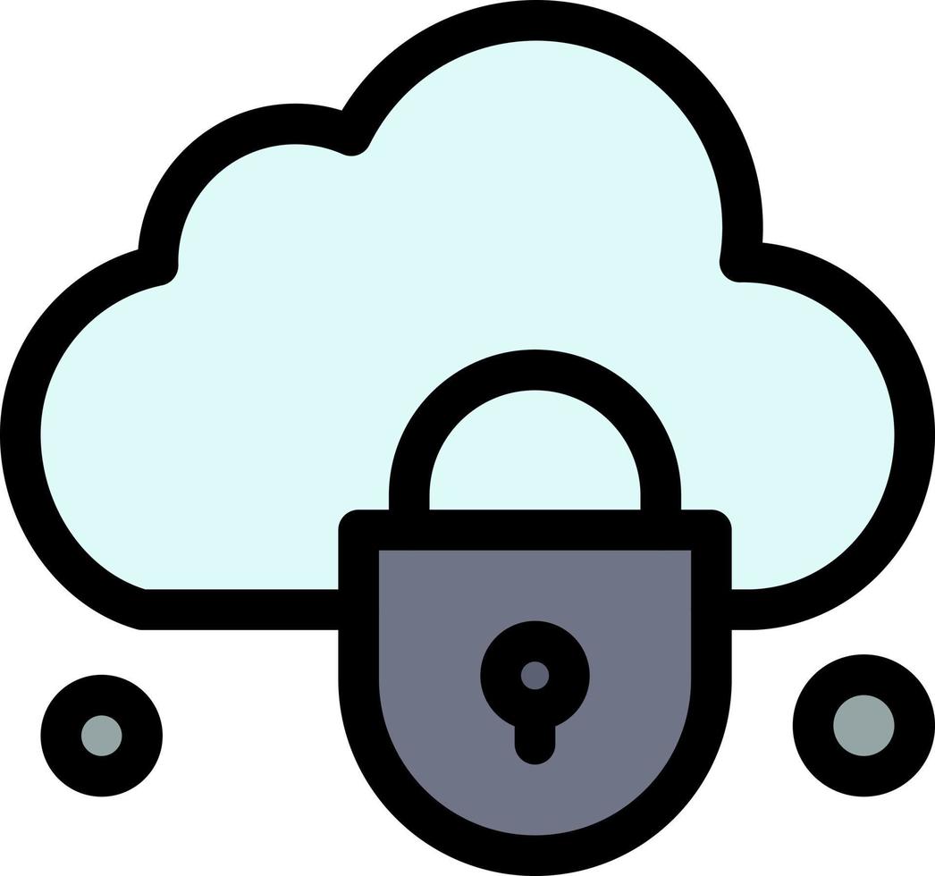 Internet Cloud Lock Security  Flat Color Icon Vector icon banner Template