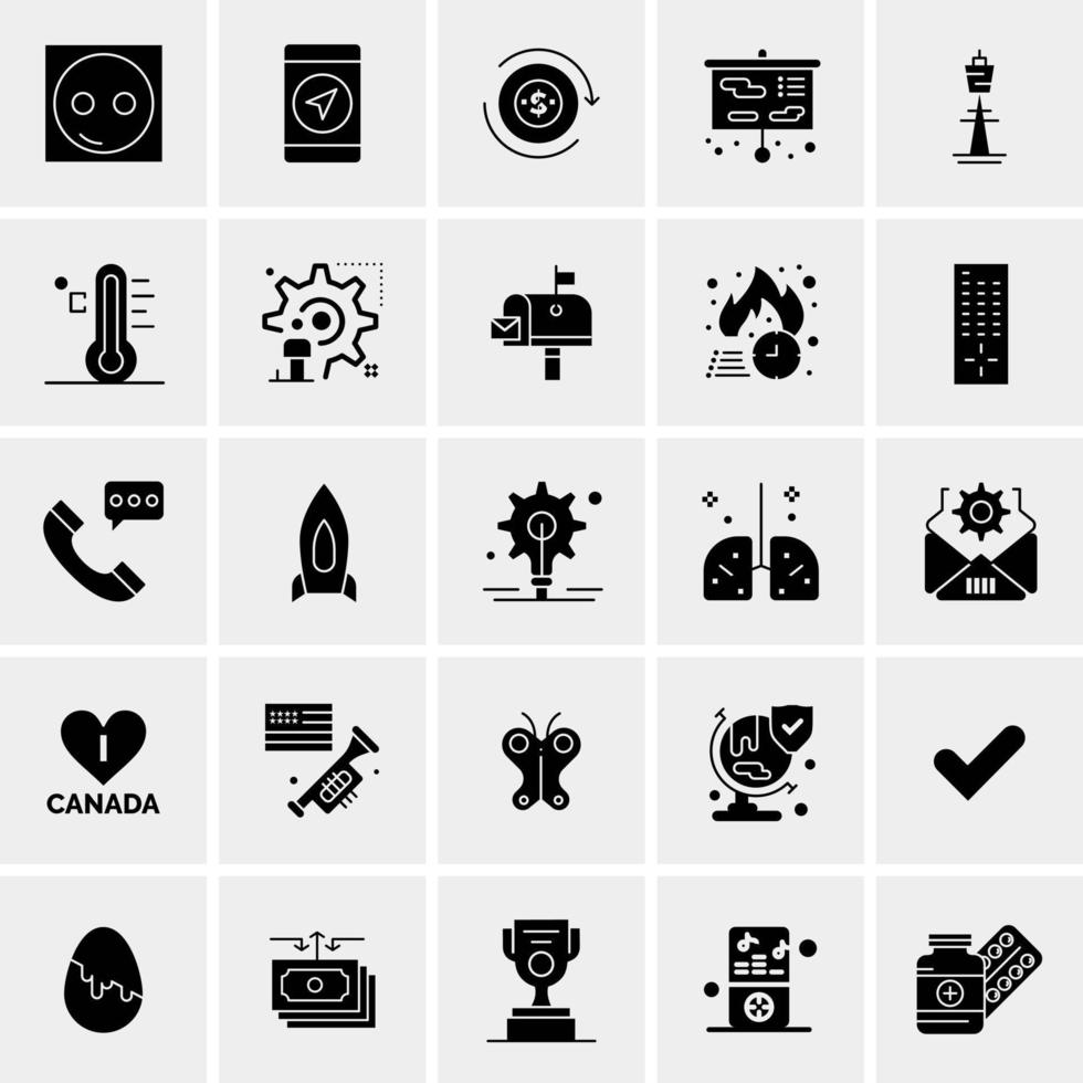 25 iconos de negocios universales vector ilustración de icono creativo para usar en proyectos relacionados con la web y dispositivos móviles