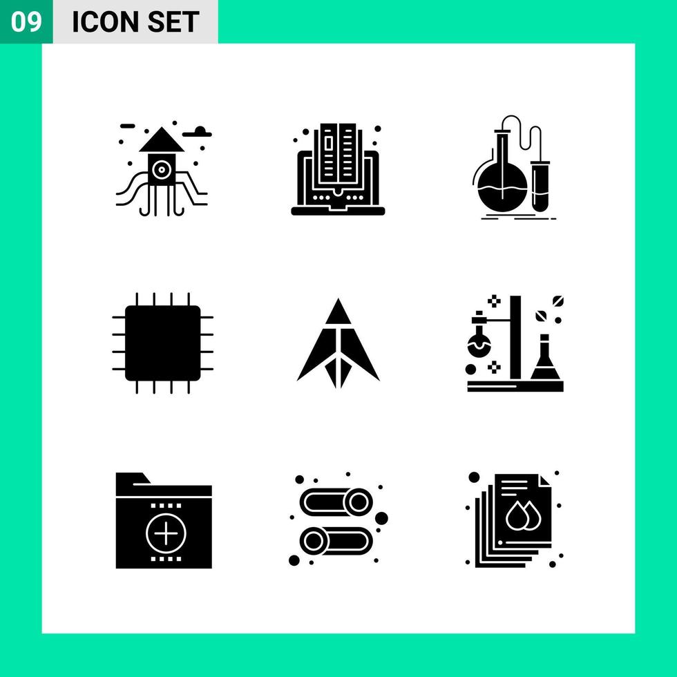 Pack of 9 Solid Style Icon Set Glyph Symbols for print Creative Signs Isolated on White Background 9 Icon Set vector