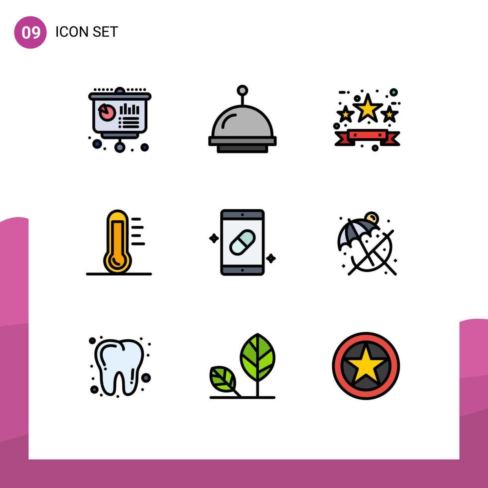 paquete de iconos de vector de stock de 9 signos y símbolos de línea para el entorno móvil elementos de diseño de vector editables ecológicos de energía de viernes negro