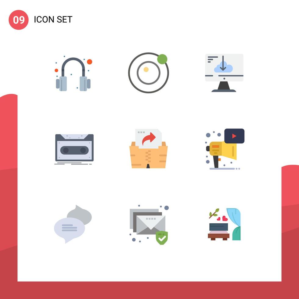 9 Creative Icons Modern Signs and Symbols of file record driver tape demo Editable Vector Design Elements
