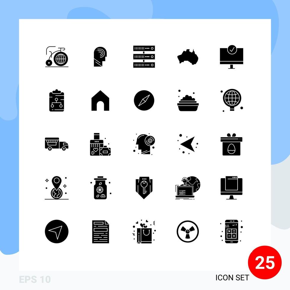 Modern Set of 25 Solid Glyphs Pictograph of travel location switch country network Editable Vector Design Elements