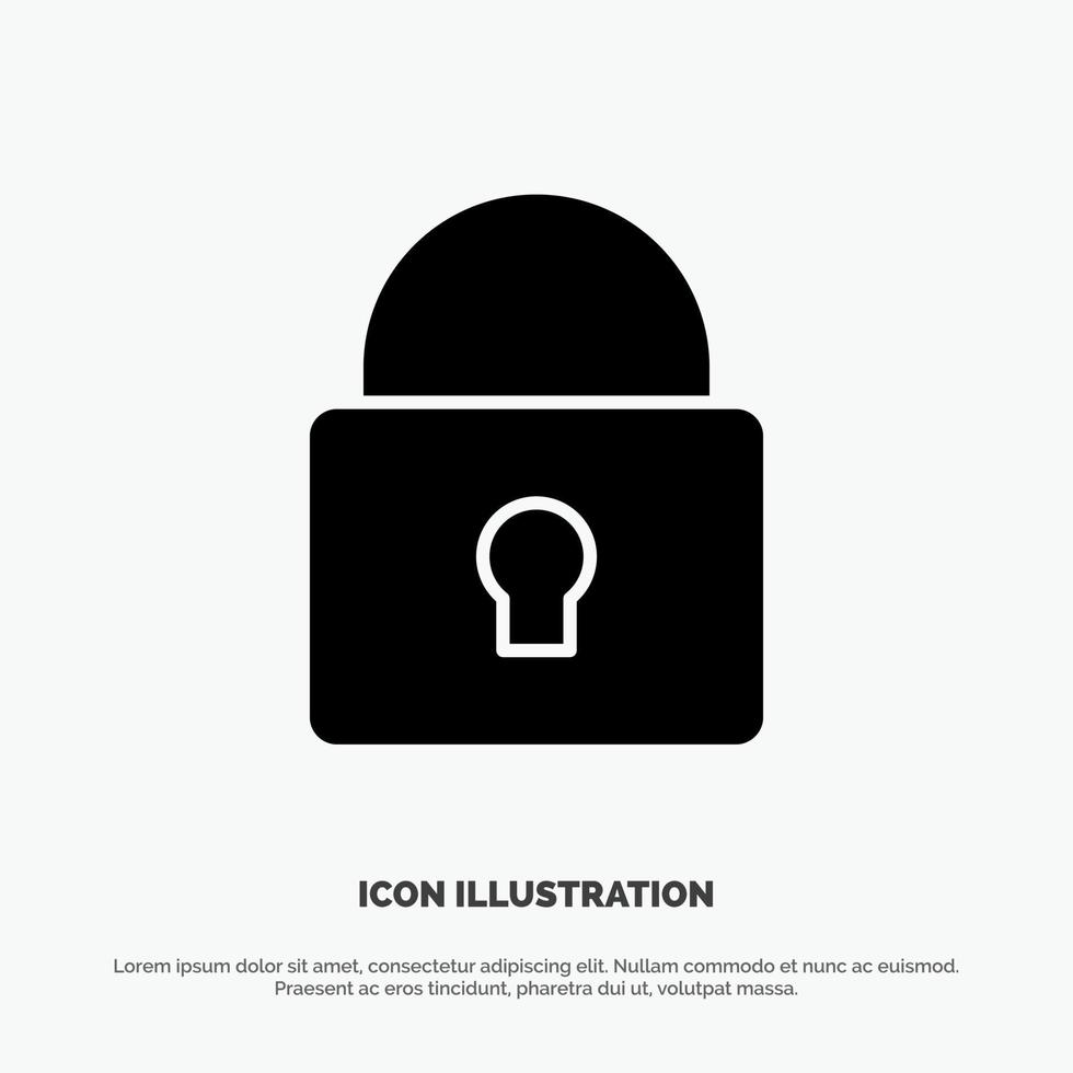 Lock Security Locked Login solid Glyph Icon vector