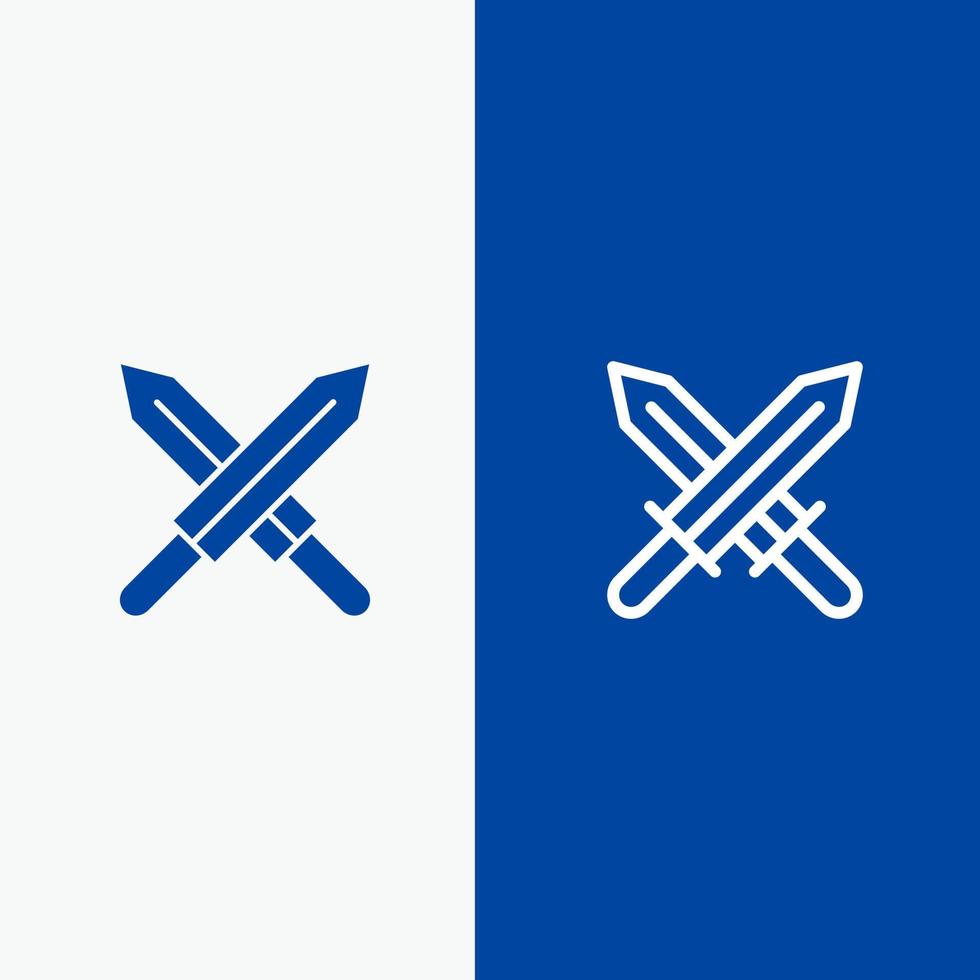 Sword Ireland Swords Line and Glyph Solid icon Blue banner Line and Glyph Solid icon Blue banner vector