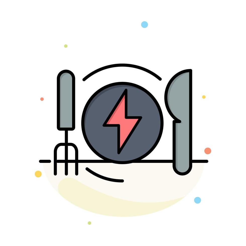 Consumption Energy Dinner Hotel Abstract Flat Color Icon Template vector