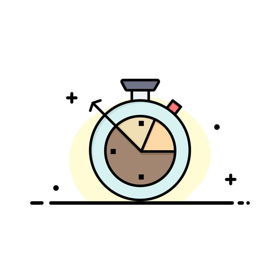 medir el tiempo reloj datos ciencia negocio línea plana lleno icono vector banner plantilla