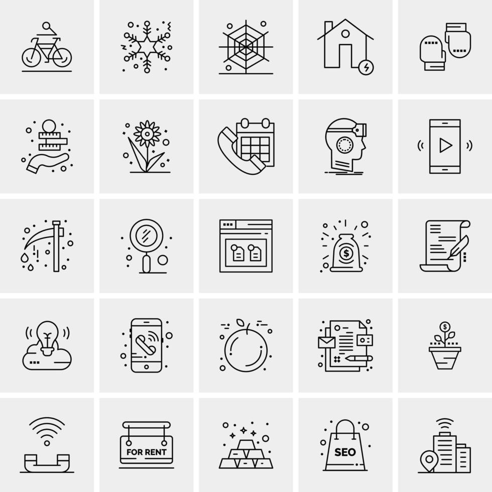 25 iconos de negocios universales vector ilustración de icono creativo para usar en proyectos relacionados con la web y dispositivos móviles