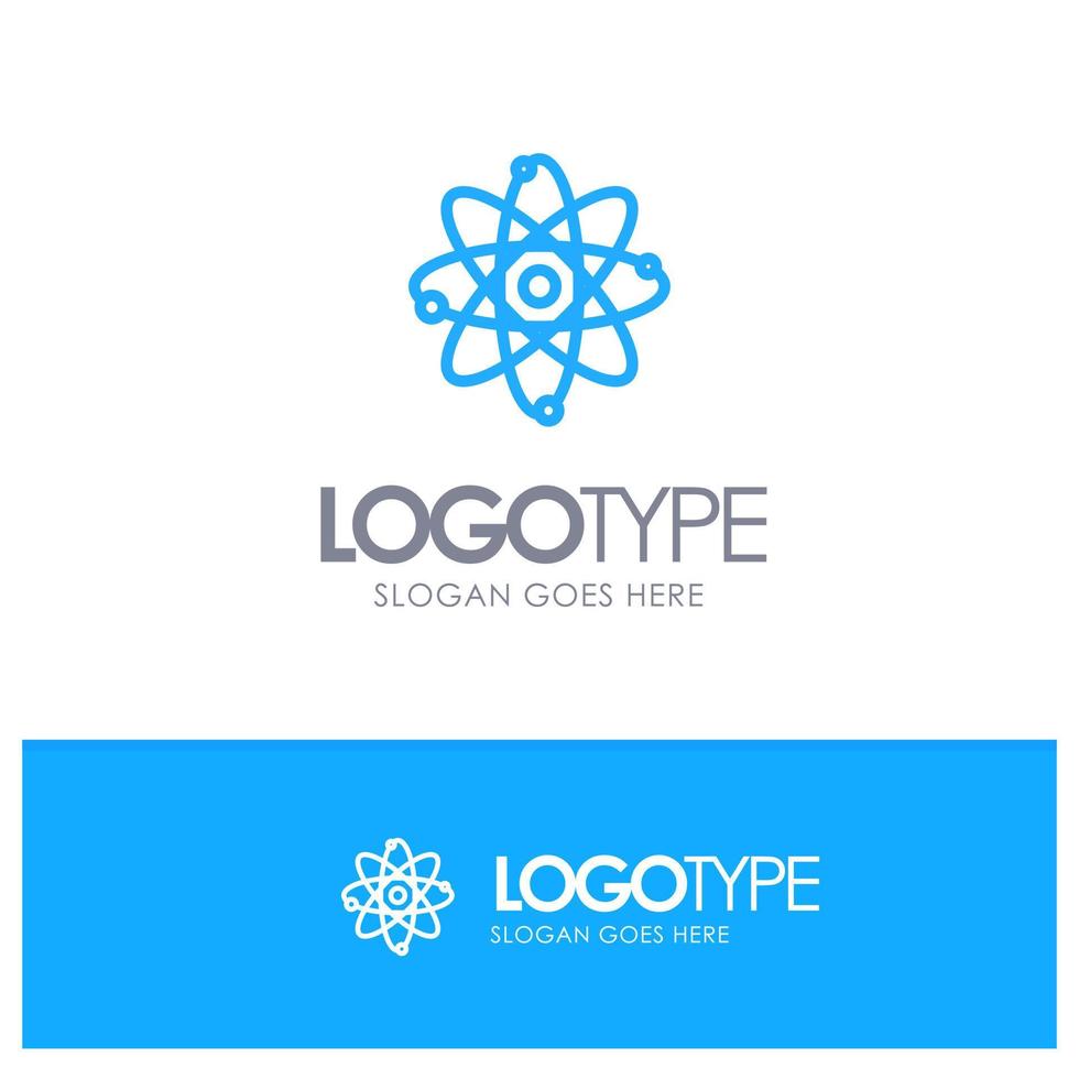 Atom Chemistry Molecule Laboratory Blue Logo Line Style vector
