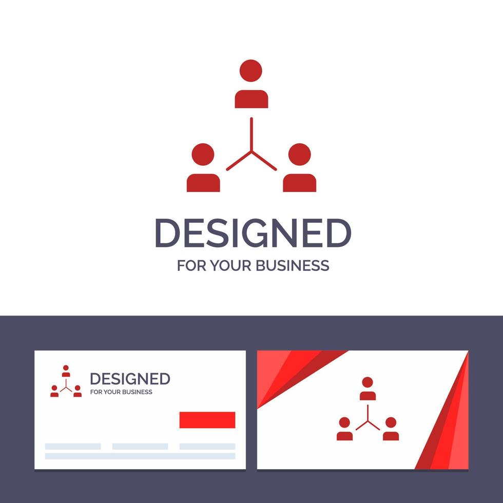 Creative Business Card and Logo template Structure Company Cooperation Group Hierarchy People Team Vector Illustration