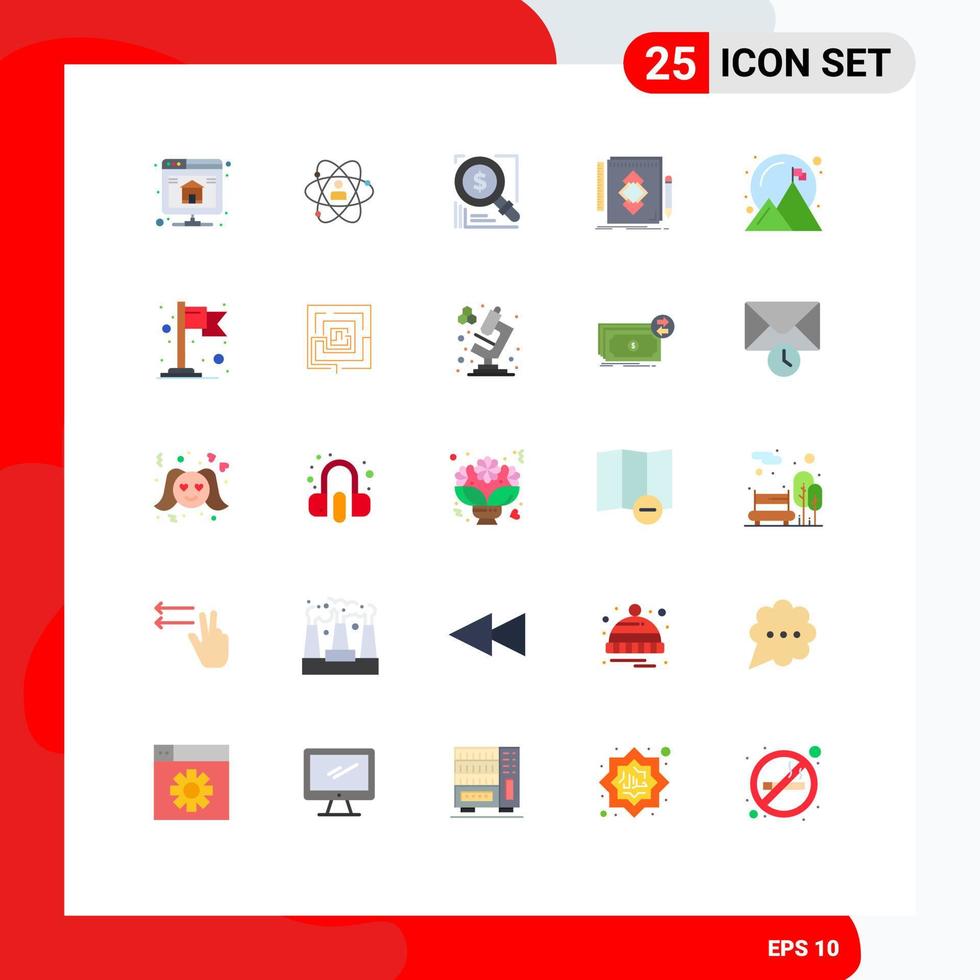 Modern Set of 25 Flat Colors and symbols such as tool solution personal business dollar Editable Vector Design Elements