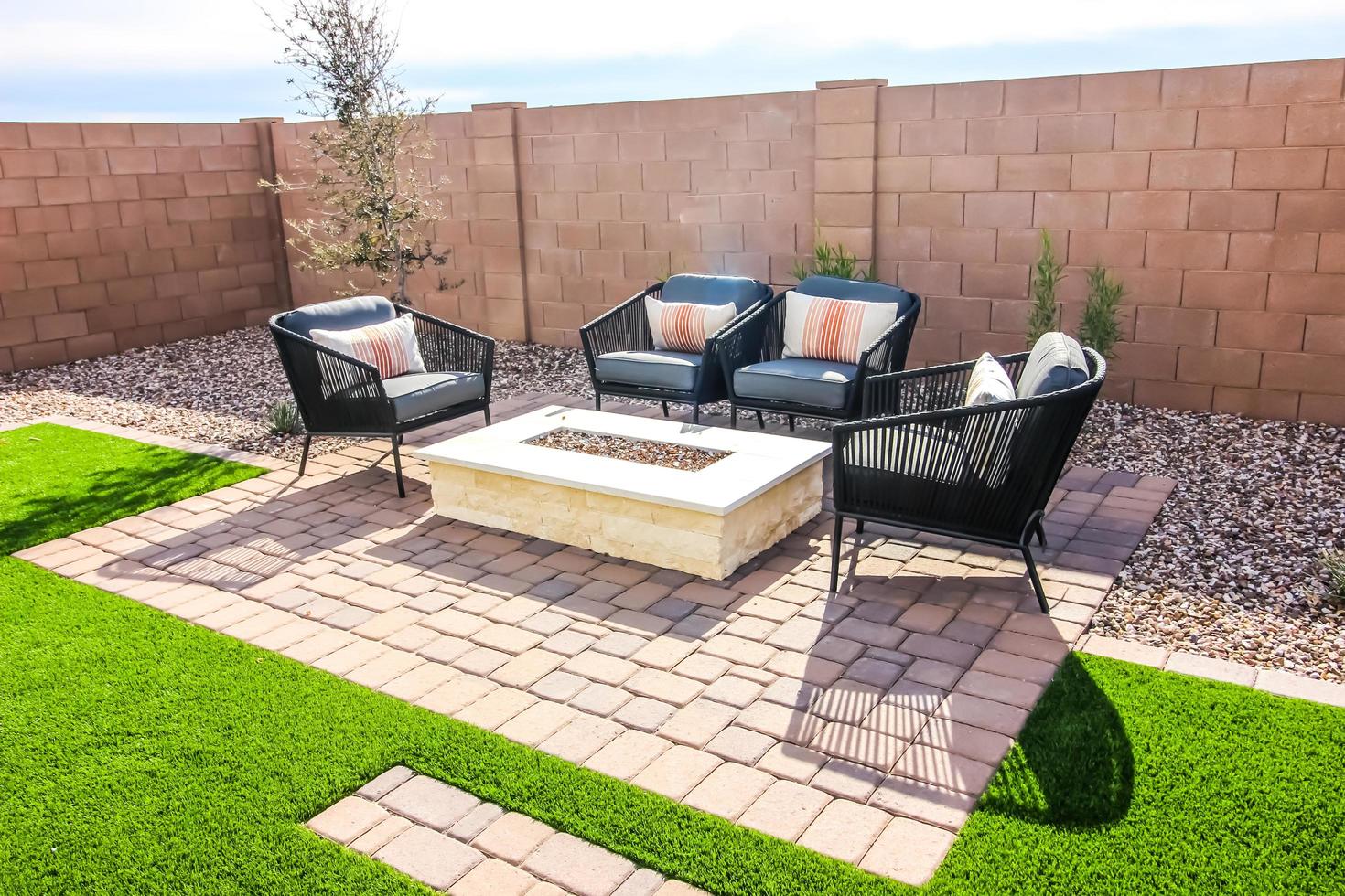 Pavers Patio With Furniture And Conversation Pit photo