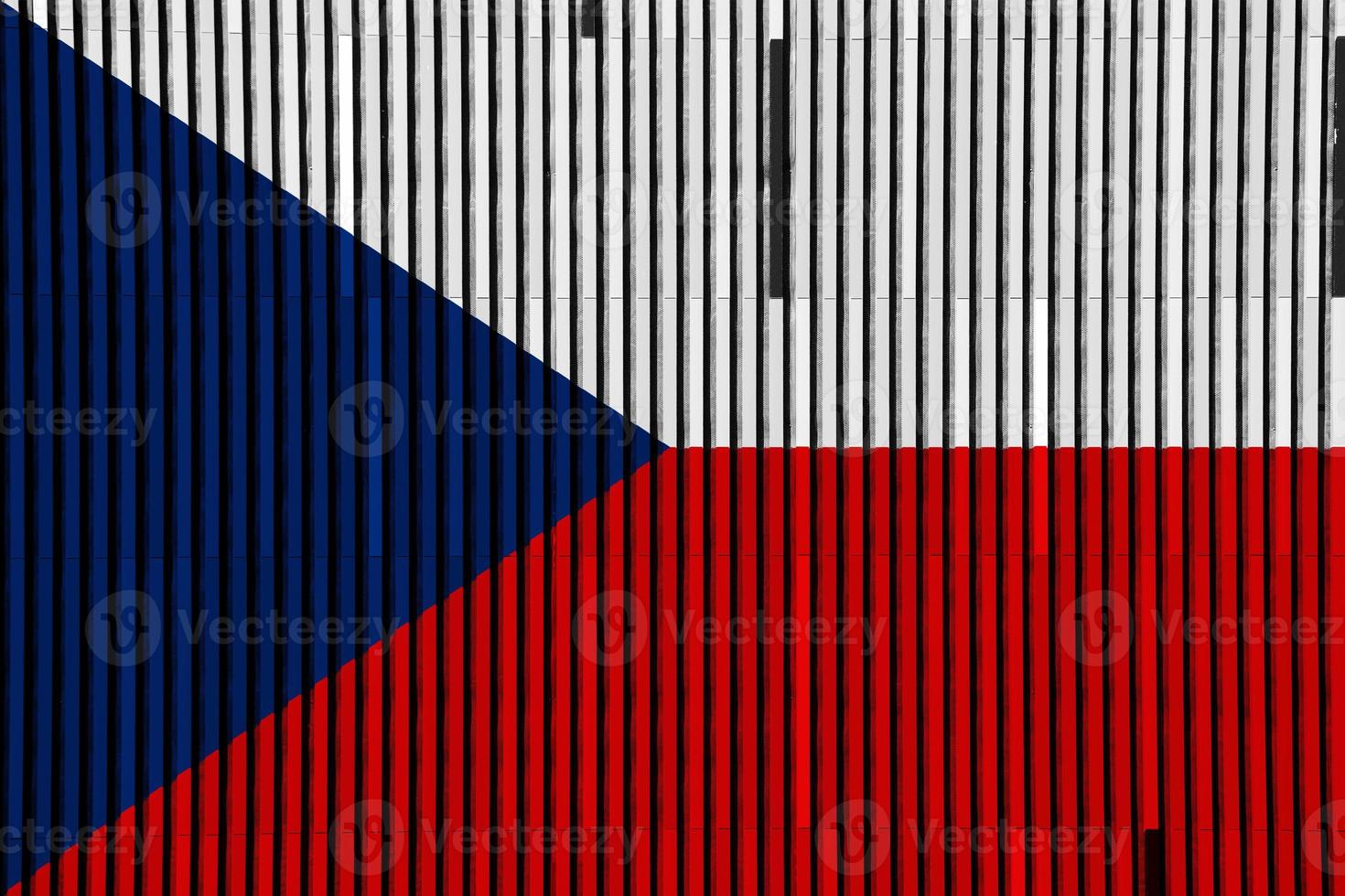 Flag of the Czech Republic on a textured background. Concept collage. photo