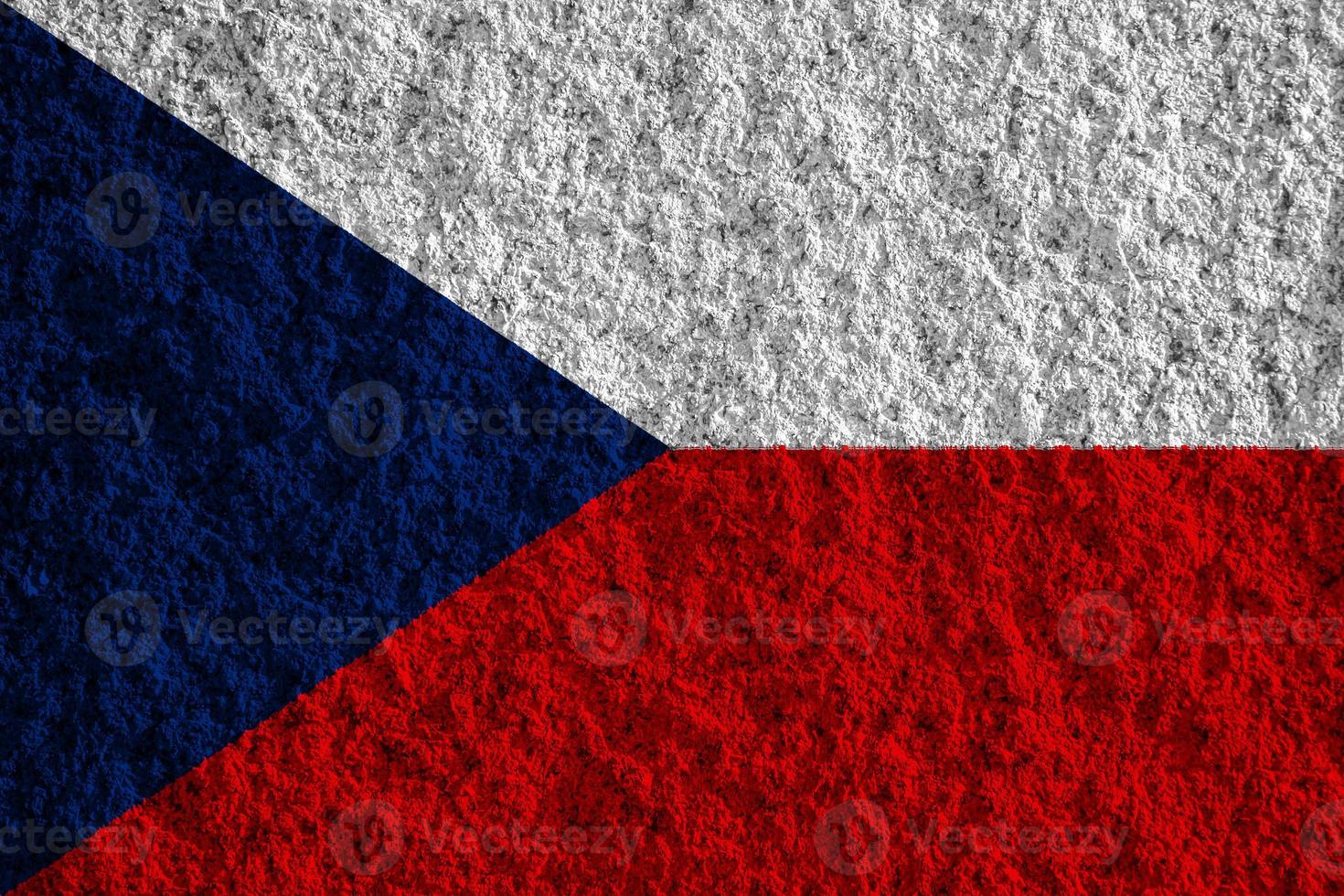 Flag of the Czech Republic on a textured background. Concept collage. photo