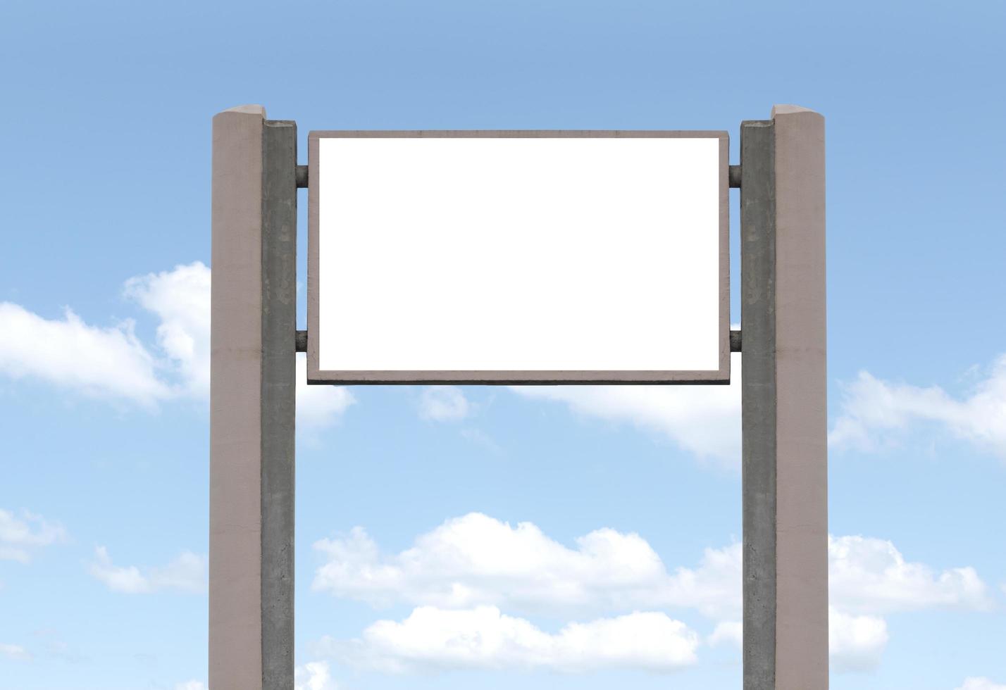 Outdoor billboard on blue sky background with white background mock up. clipping path photo