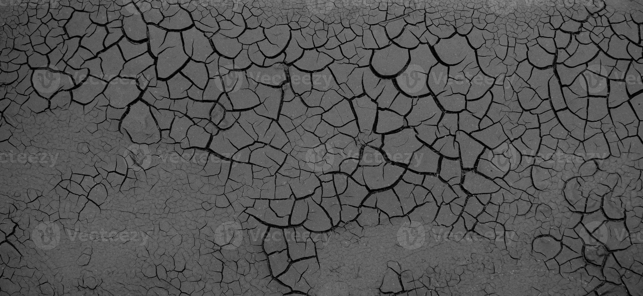 Close up weathered texture of arid cracked ground photo