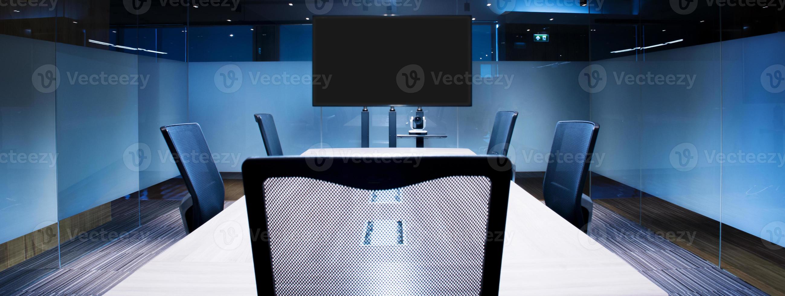 Television blank screen display in meeting room photo