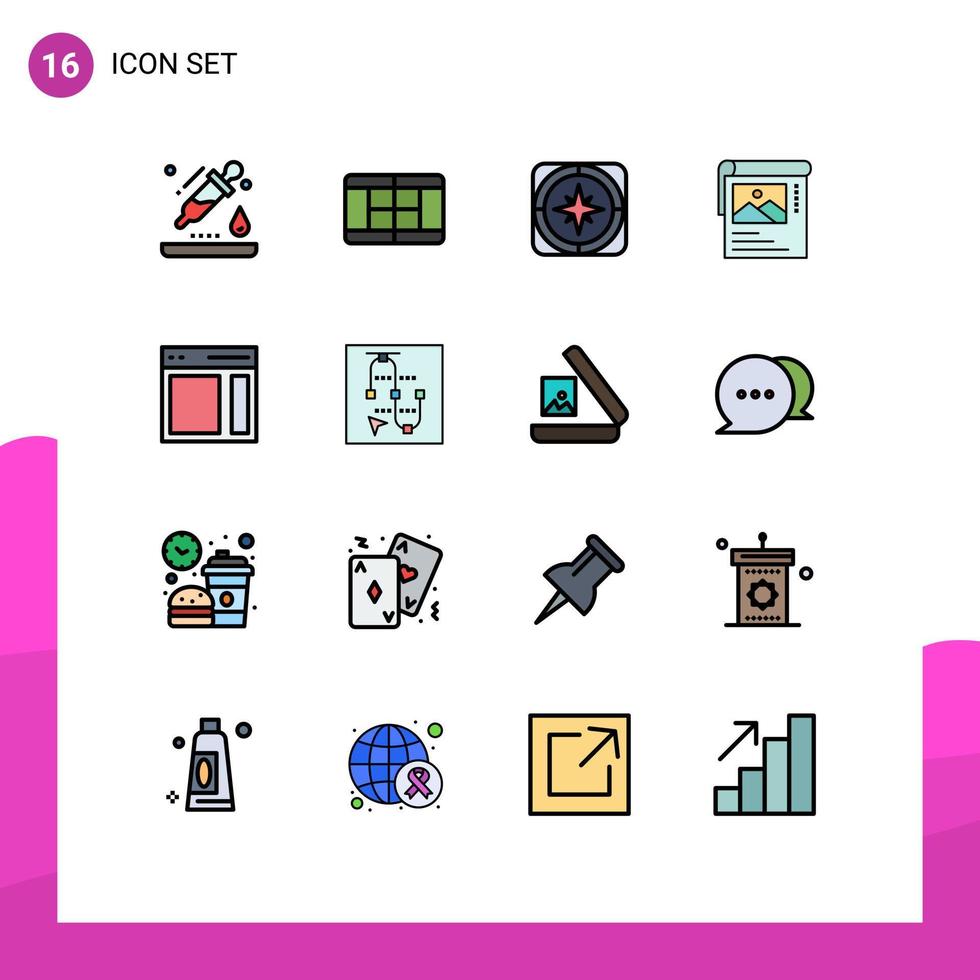 conjunto de 16 iconos de ui modernos símbolos signos para la dirección de comunicación correcta brosher wallpaper elementos de diseño de vectores creativos editables