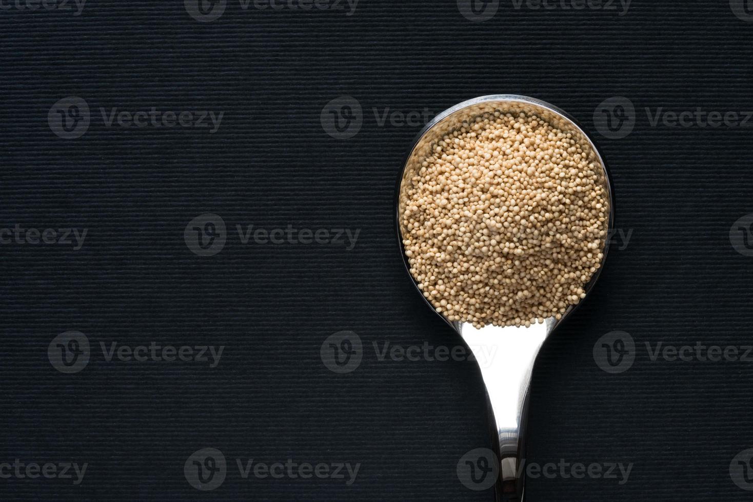 Uncooked Amaranth Grain on a Spoon photo