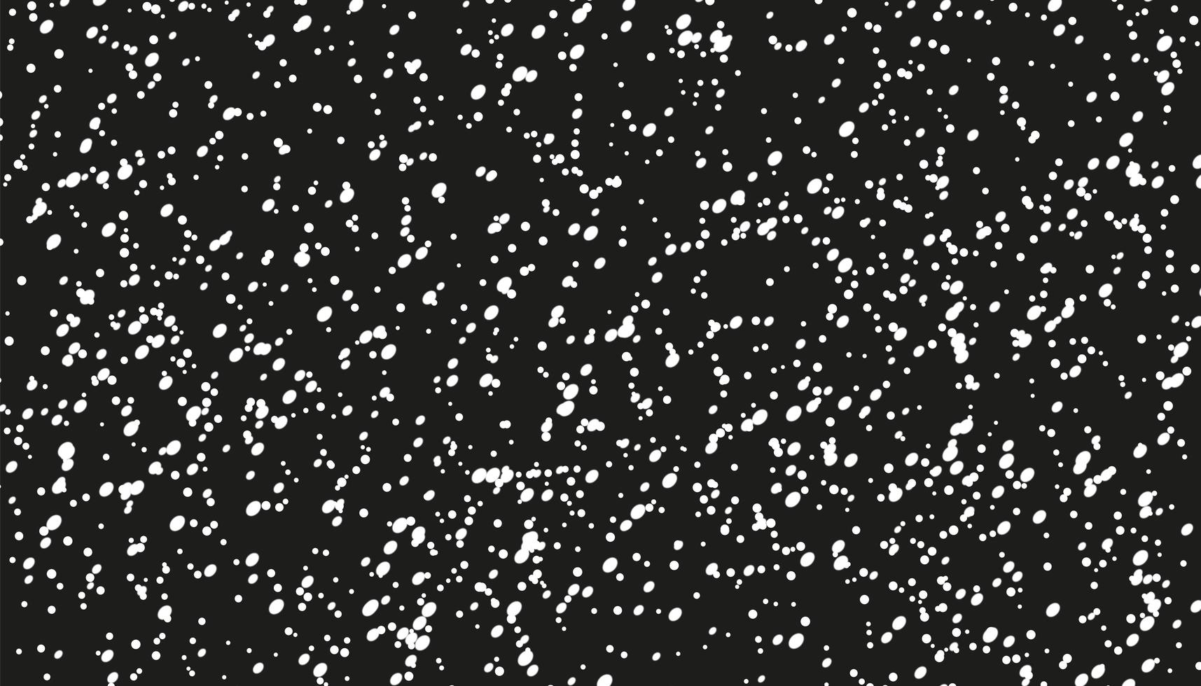 Flying rain or snow on black background. Falling snow down On the black