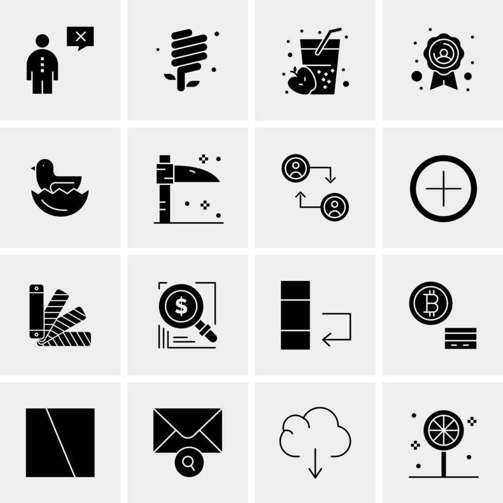 16 iconos universales de negocios vector ilustración de icono creativo para usar en proyectos relacionados con la web y dispositivos móviles