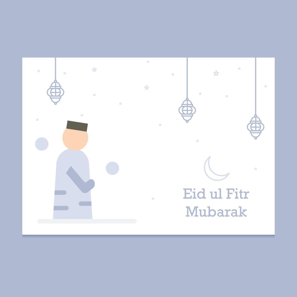 ilustración de tarjeta de felicitación de eid mubarak vector