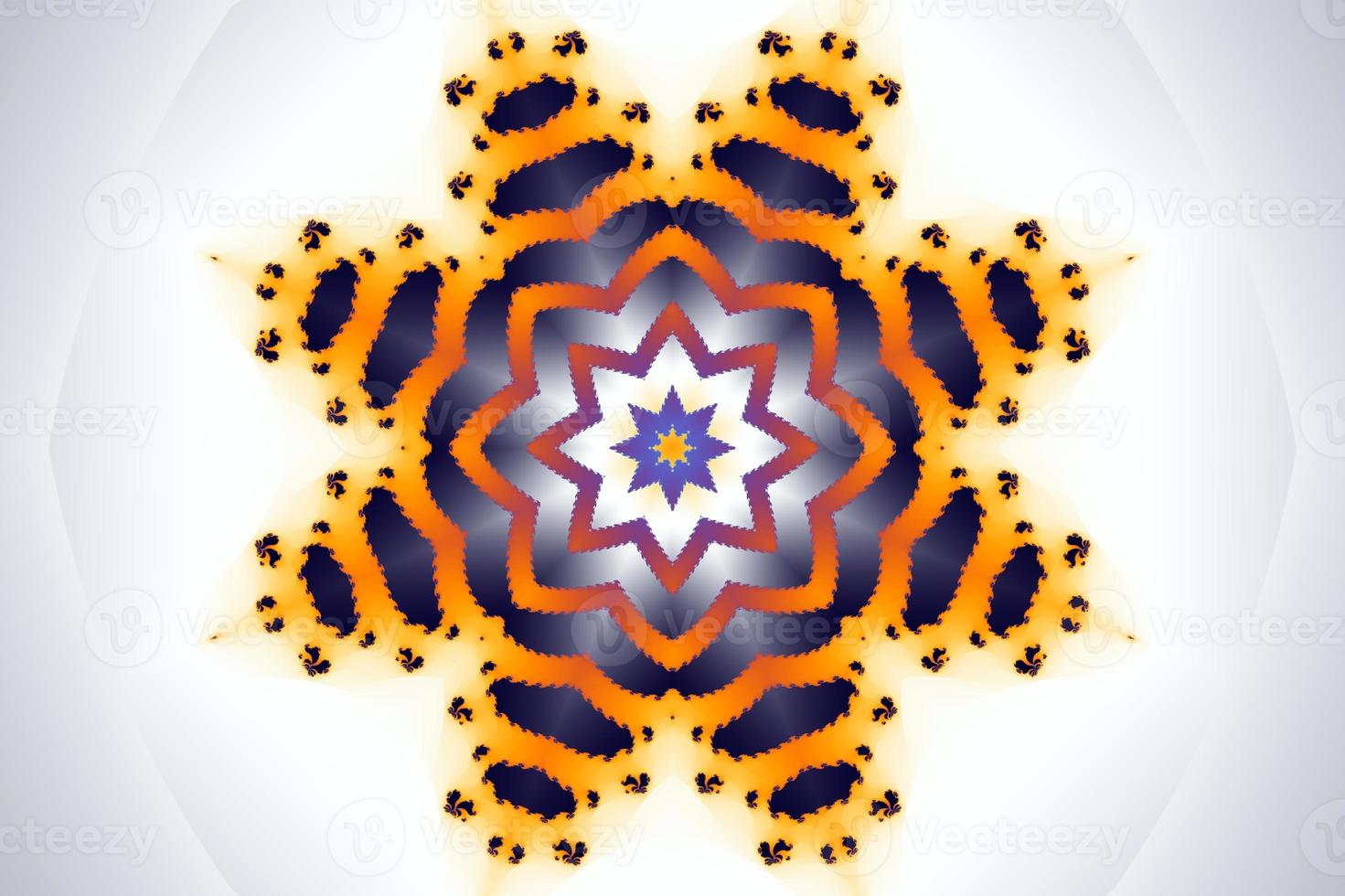 3D-Illustration of a Kaleidoskop zoom into the infinite mathematical mandelbrot set fractal. photo