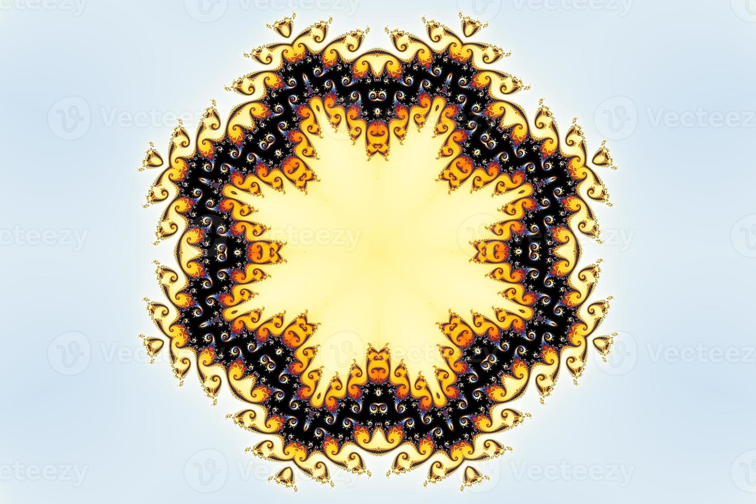 3D-Illustration of a Kaleidoskop zoom into the infinite mathematical mandelbrot set fractal. photo