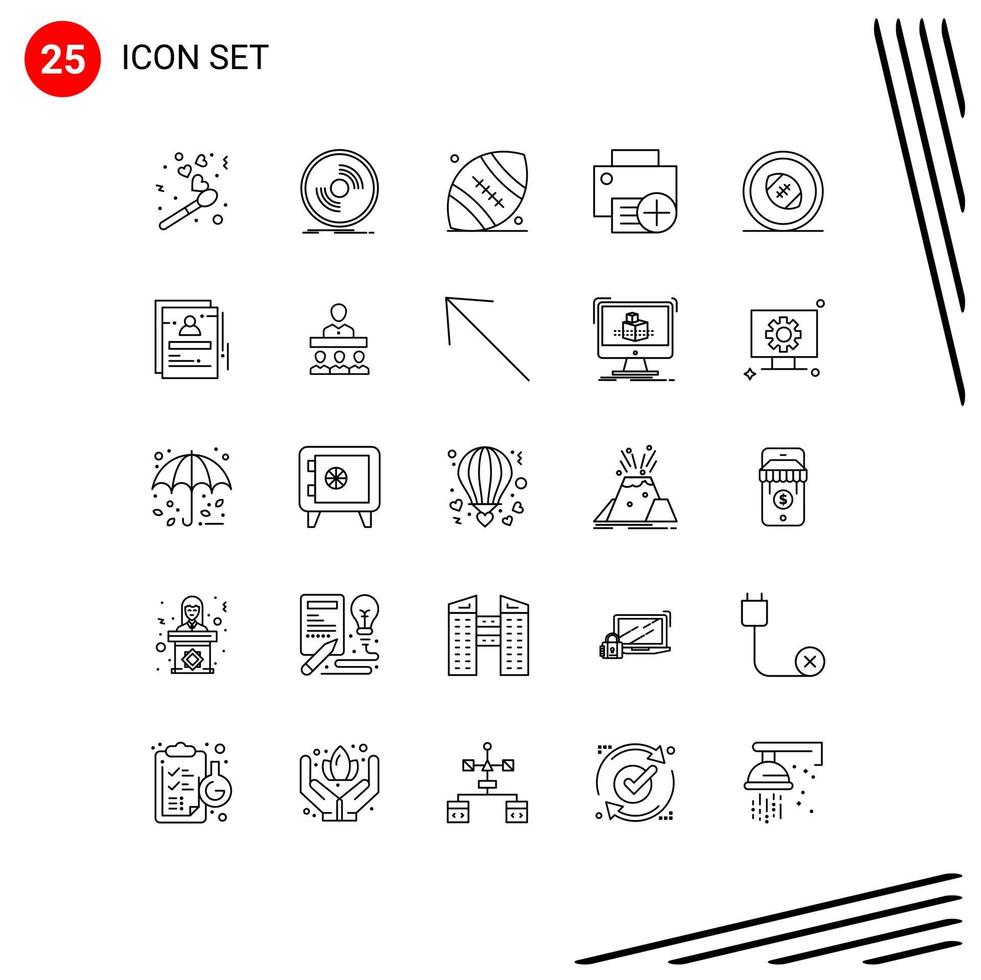User Interface Pack of 25 Basic Lines of hardware devices vinyl computers thanksgiving Editable Vector Design Elements