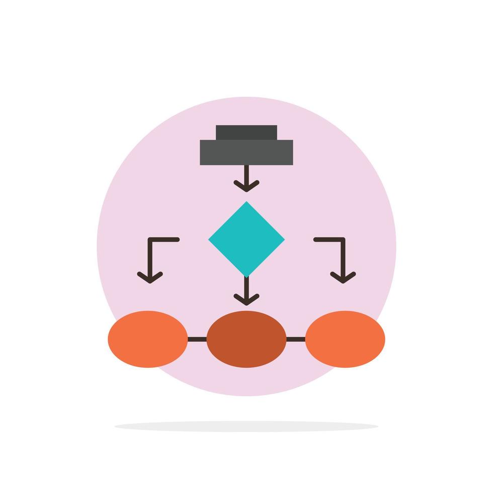 Flowchart Algorithm Business Data Architecture Scheme Structure Workflow Abstract Circle Background Flat color Icon vector