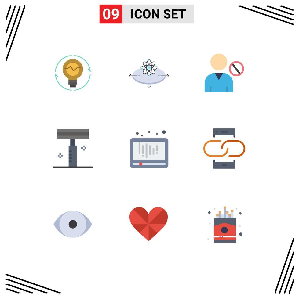 Modern Set of 9 Flat Colors Pictograph of beauty people concept interface avatar Editable Vector Design Elements