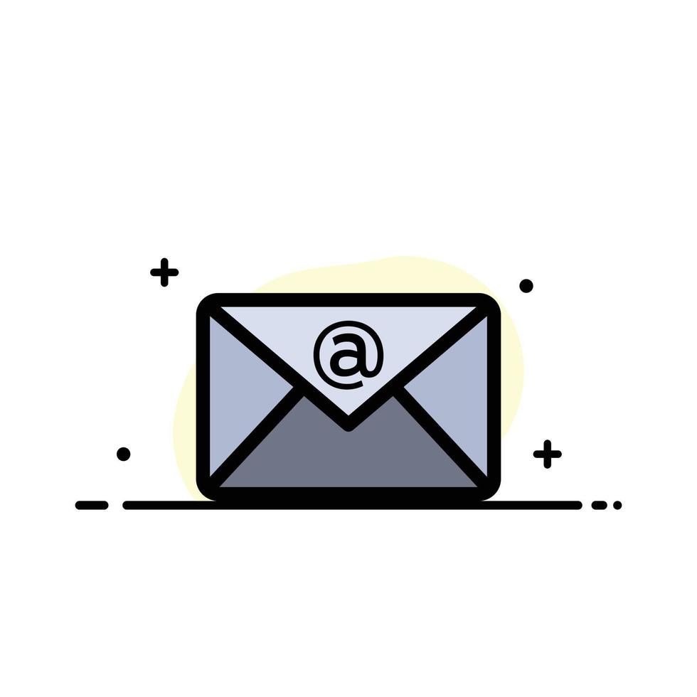 Email Inbox Mail  Business Flat Line Filled Icon Vector Banner Template