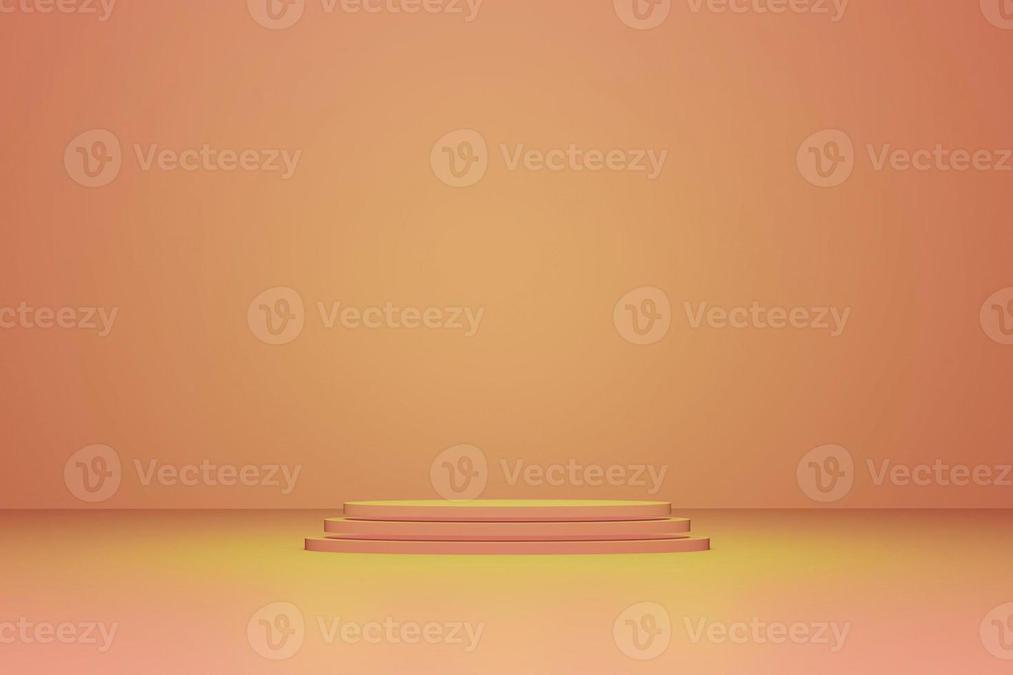 scene podium for premium cosmetic product on peach pastel background low light with copy space 3d render photo