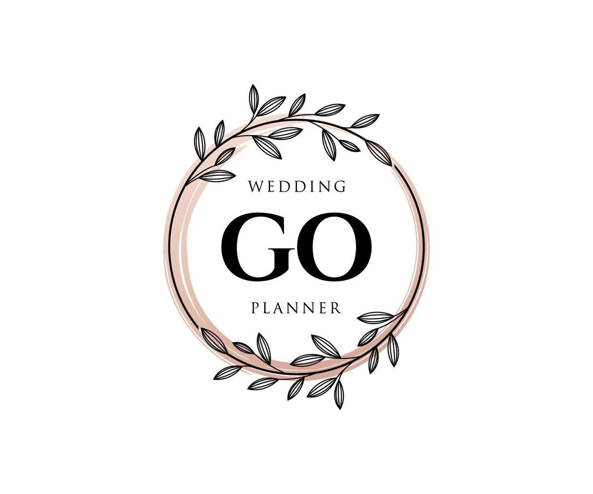 ir a la colección de logotipos de monograma de boda con letras iniciales, plantillas florales y minimalistas modernas dibujadas a mano para tarjetas de invitación, guardar la fecha, identidad elegante para restaurante, boutique, café en vector