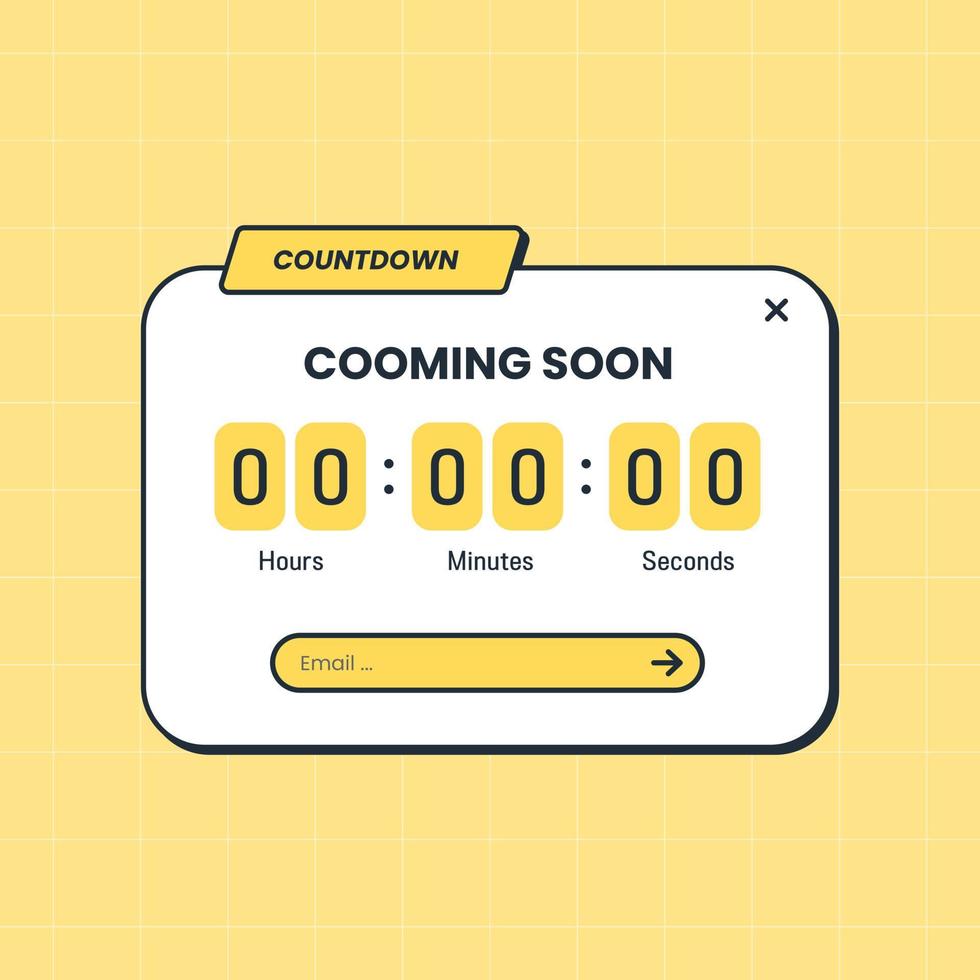 Countdown panel in vintage design style. Cooming soon interface template. vector
