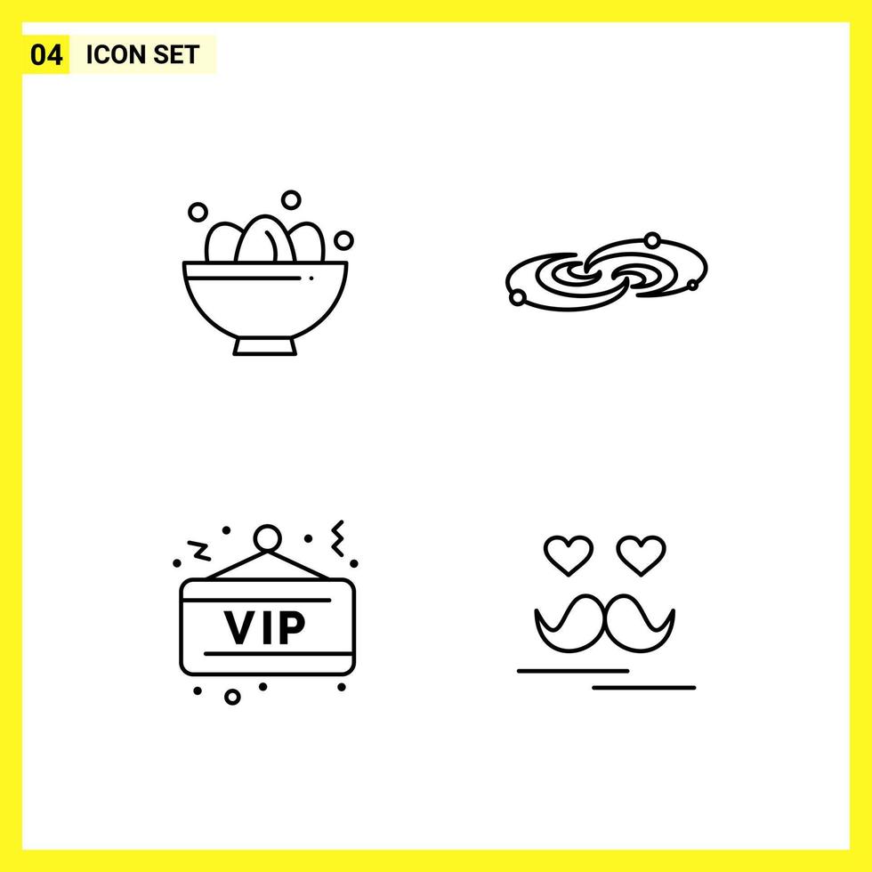 4 Icon Set. Simple Line Symbols. Outline Sign on White Background for Website Design Mobile Applications and Print Media. vector
