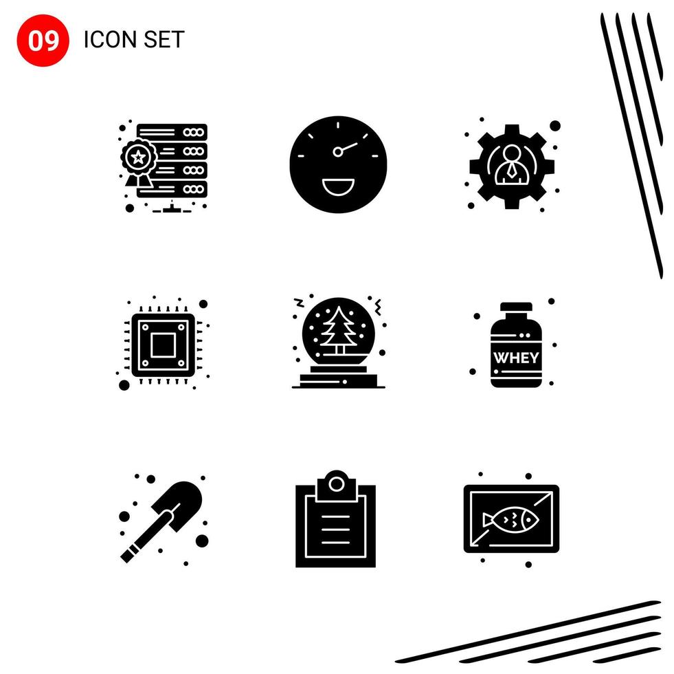 Collection of 9 Vector Icons in solid style. Pixle Perfect Glyph Symbols for Web and Mobile. Solid Icon Signs on White Background. 9 Icons.