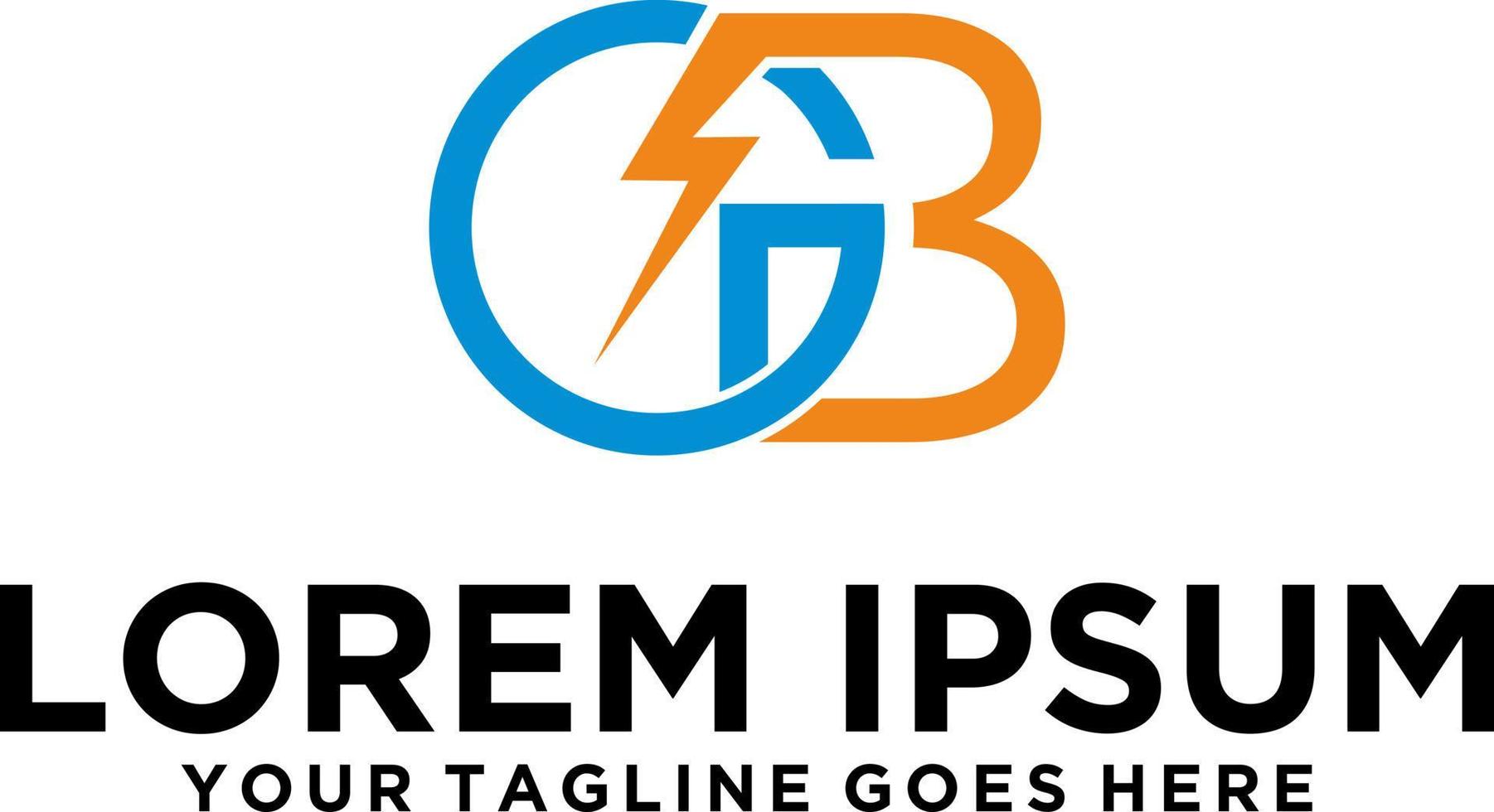 GB letter Energy logo design vector