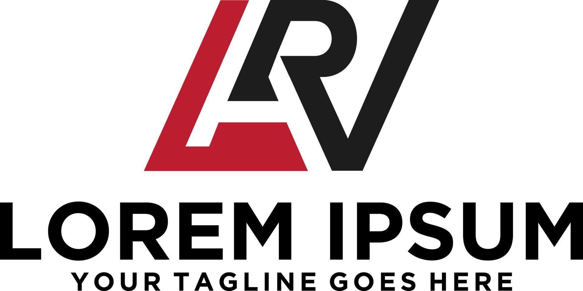 logotipo inicial de la empresa de la letra arv vector