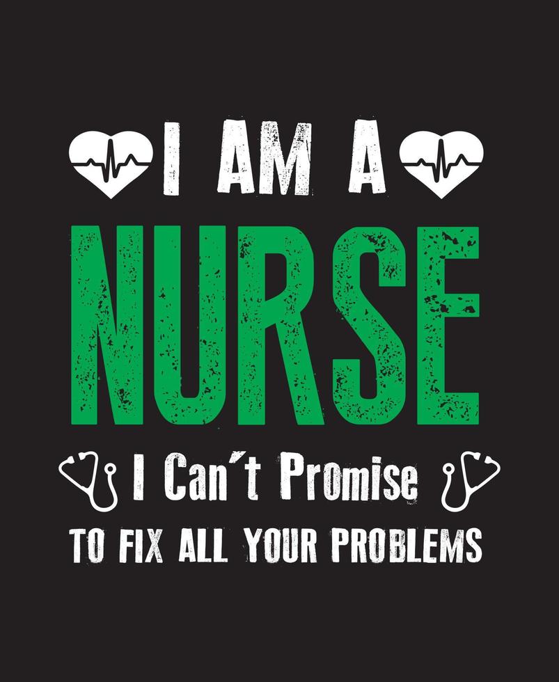 Typography nurse t shirt template design. vector