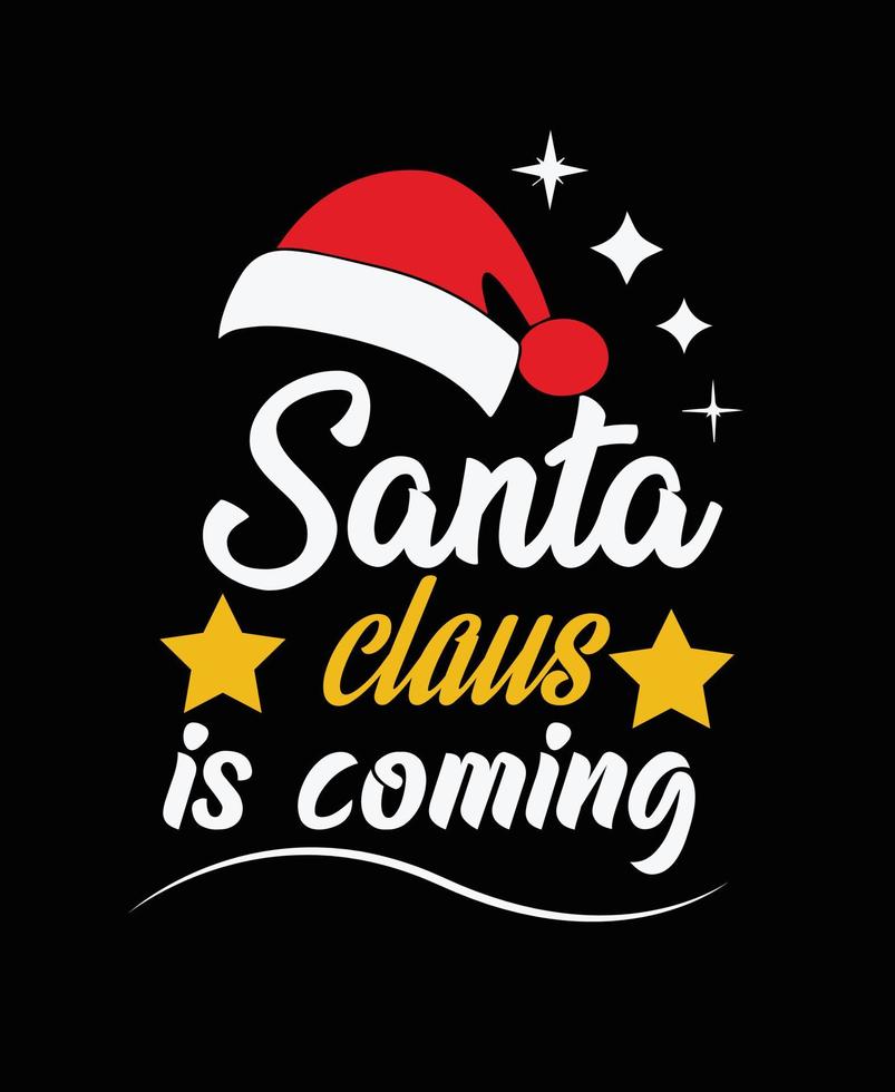 Typography Santa Claus t shirt template design. vector